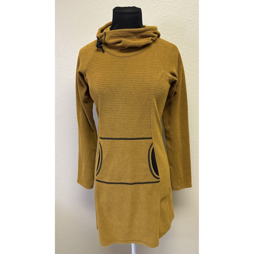 Melanzana Micro Grid Fleece XS Hoodie Dress Pockets Quick Dry Layer EUC